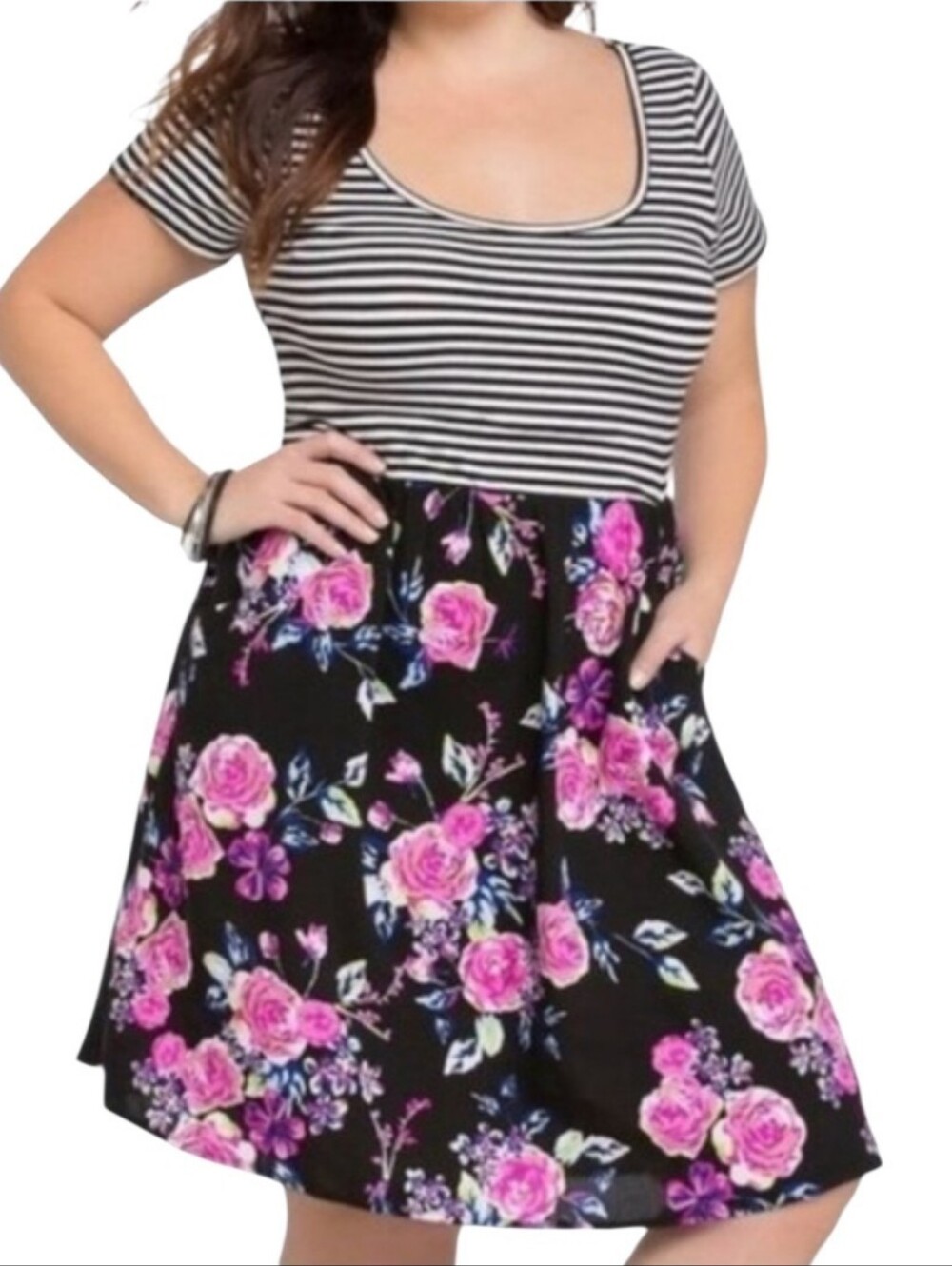 Torrid Short Sleeve Floral Dress sz 1